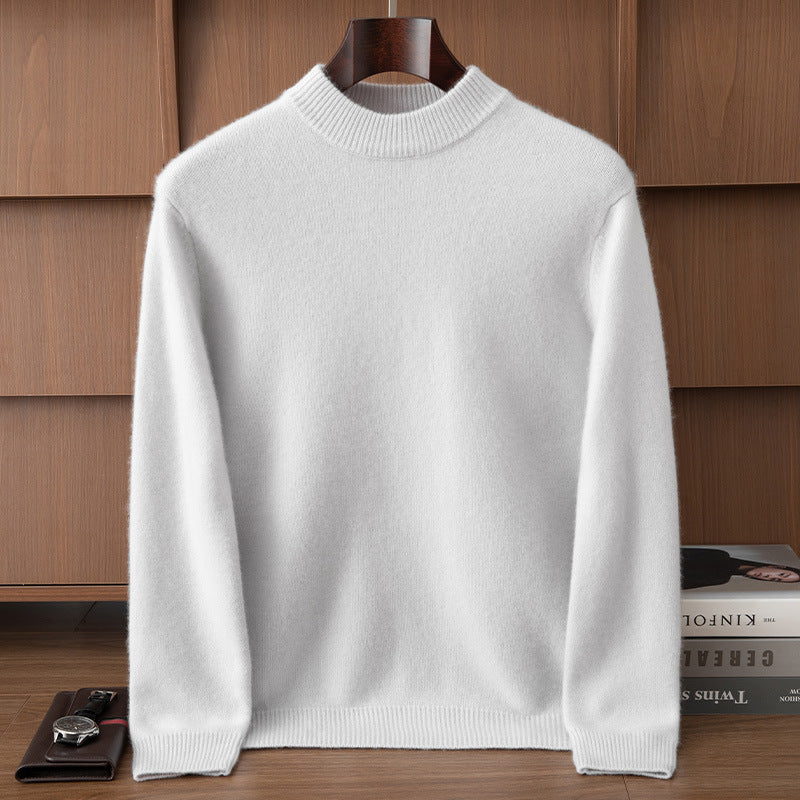 Autumn and Winter Cashmere Casual Versatile Loose Commuting Fashion Simple Half Turtleneck Pullover Knitted Bottoming Wool Sweater