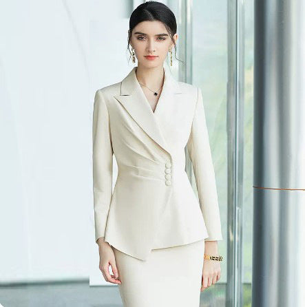 AD Broadcasting Host Art Examination Clothing Female Fashion Celebrity Xiaoxiangfeng Suit Professional Dress Front Desk Work Clothes