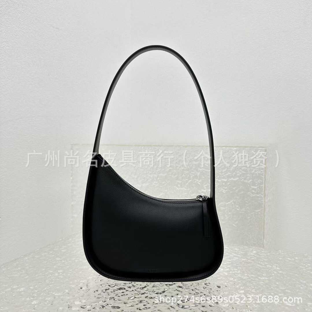 2026 Cross-Border Half-Moon Bag with Niche Design, Similar to Kendall Jenner's Style, Fashionable Single-Shoulder Underarm Genuine Leather Handbag Tote for Women