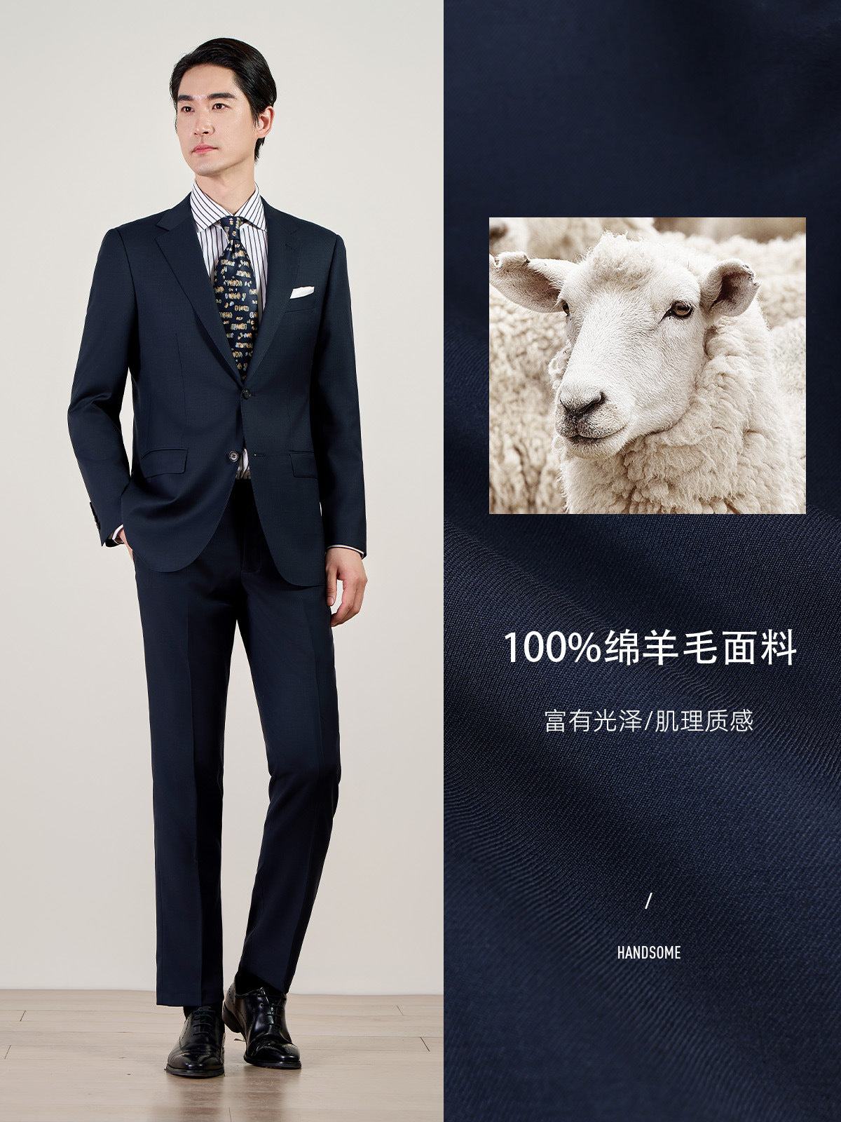 Machine Washable Semi-linen Lined Suit suit Men's High-end Business Dress 100% Wool Suit Men's Pure Wool Jacket