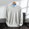 Cashmere sweater men's round neck 100% pure cashmere autumn and winter New kangsaini thickened dot yarn knitted bottoming sweater