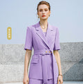Summer Short-sleeved High-end Fashion Suit suit Temperament Female President Double-breasted Suit Pants Professional Business Dress