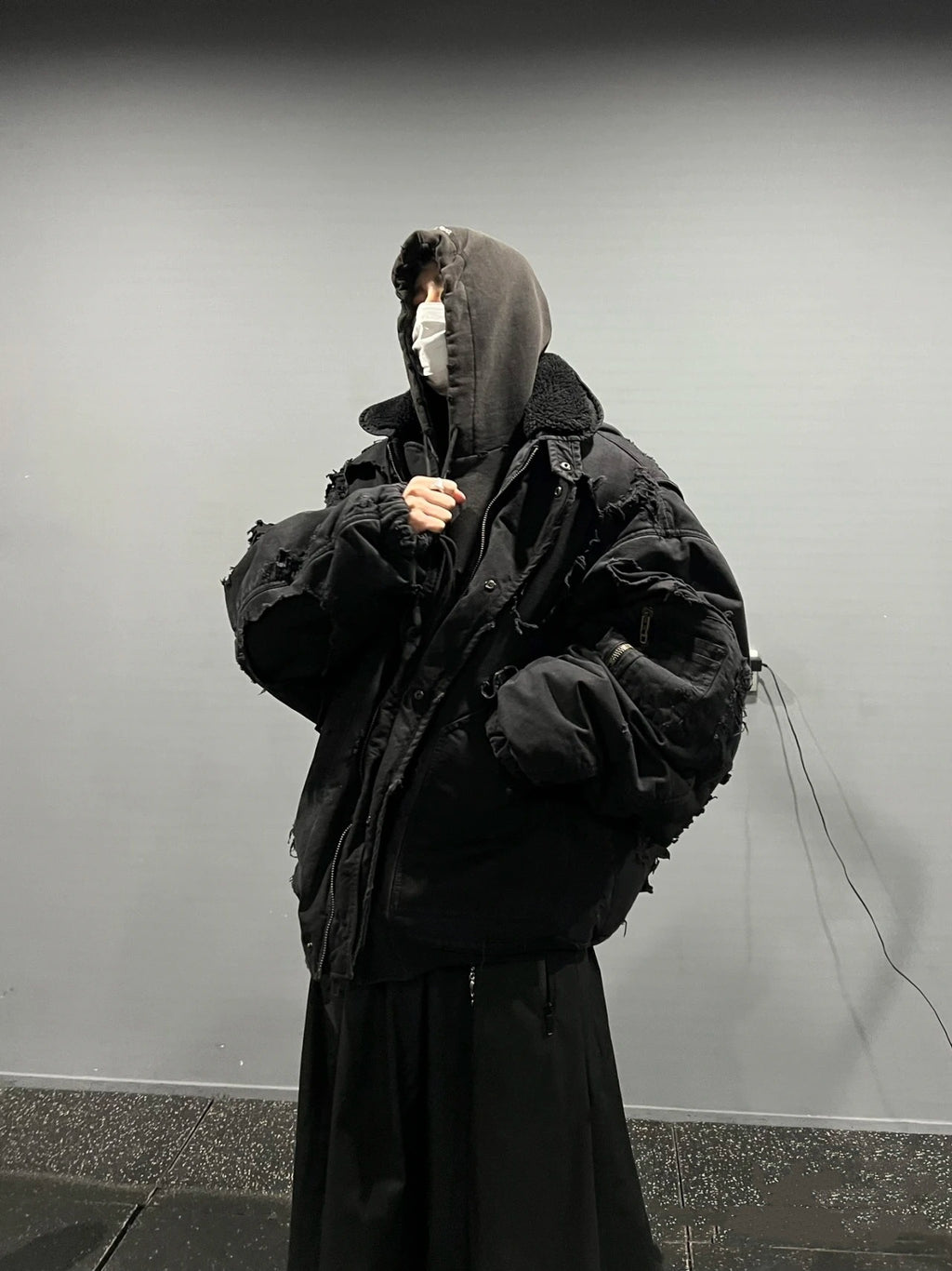 Correct Version Bl 2024 New Distressed Worn-Out Cotton Jacket Loose Fit Unisex Street Style