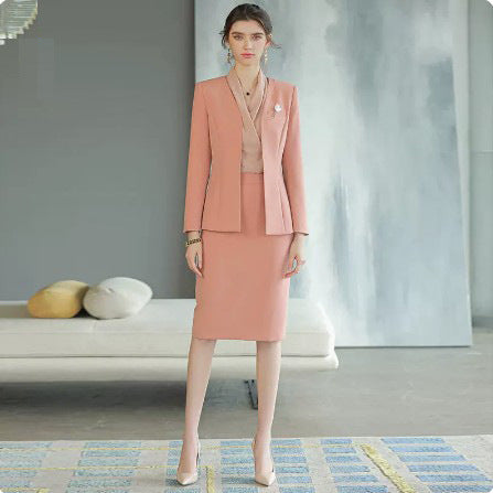 Spring and Autumn New Long-sleeved High-end Business Dress Women's Dress Suit for Host Business Dress Work Clothes Slimming Suit OL