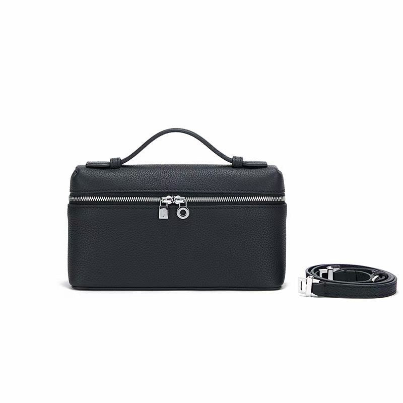 Lp Lunch Box Bag 2025 New First-Layer Cowhide Box Bag High-Quality One-Shoulder Satchel Cross-Body Genuine Leather Women's Bag Cross-Border