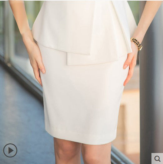 OL Design Sense Suit Female Niche Irregular Work Clothes Slim-fit Slimming White Business Suit Summer