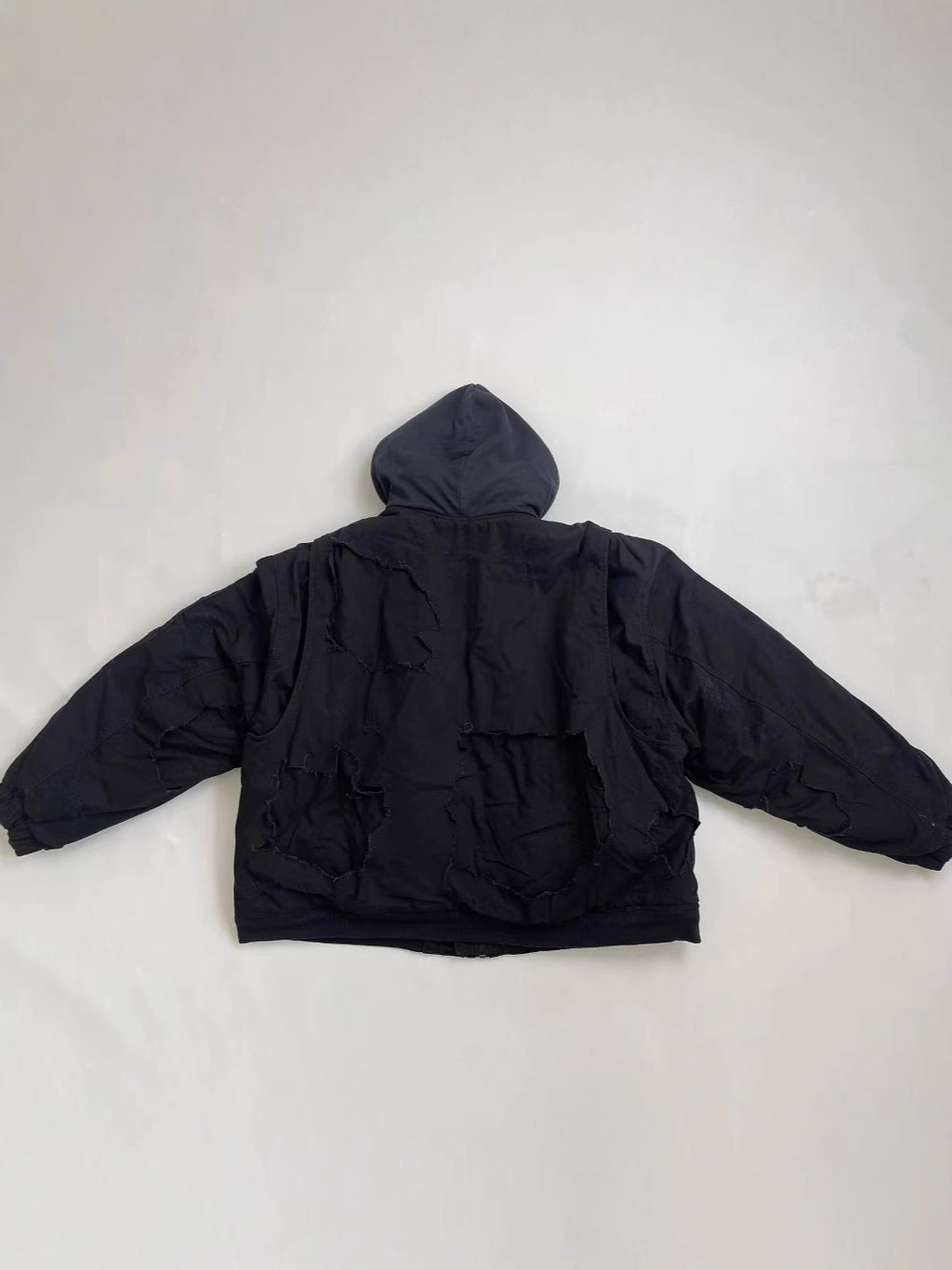 Correct Version Bl 2024 New Distressed Worn-Out Cotton Jacket Loose Fit Unisex Street Style