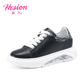 Women's Breathable Genuine Leather Versatile Lightweight Summer Shoes with 6cm Internal Height Increase for Petite Women