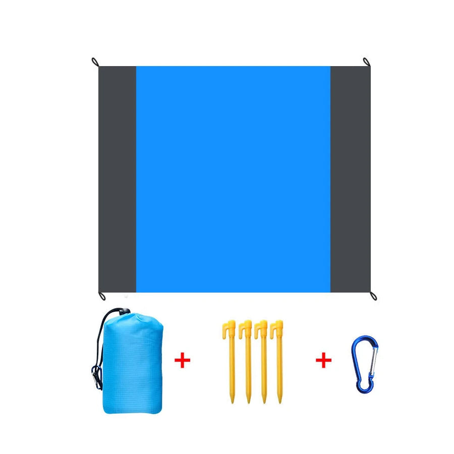 200*210cm Portable Sandproof Beach Mat Beach Blanket Waterproof Quick Drying Lightweight Picnic Mat for Travel Camping Hiking