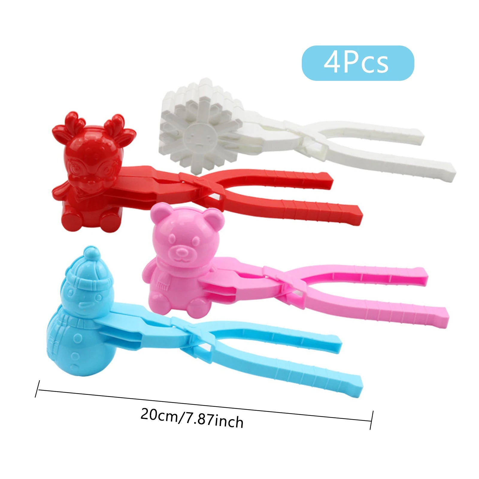 1/4pcs Snowball Maker Clip Multi-shape Cartoon Snow Balls Making Clamps Snow Ball Maker Gadgets Kids s for Snowball Fights Tool