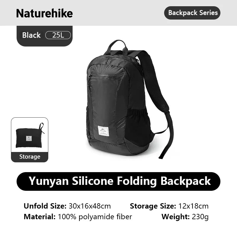 Naturehike Cloudy Goose 18L 22L Silicone Folding Backpack Lightweight Portable Waterproof Bag Outdoor Hiking Shoulder Skin Bags