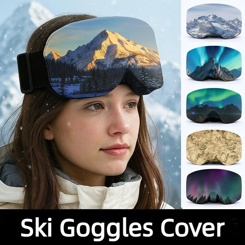 1/2/4/6Pcs Ski Goggles Protective Cover Fashion Snow Mountain Starry Print Portable Dust-proof Scratch-Proof Ski Eyewear Cover