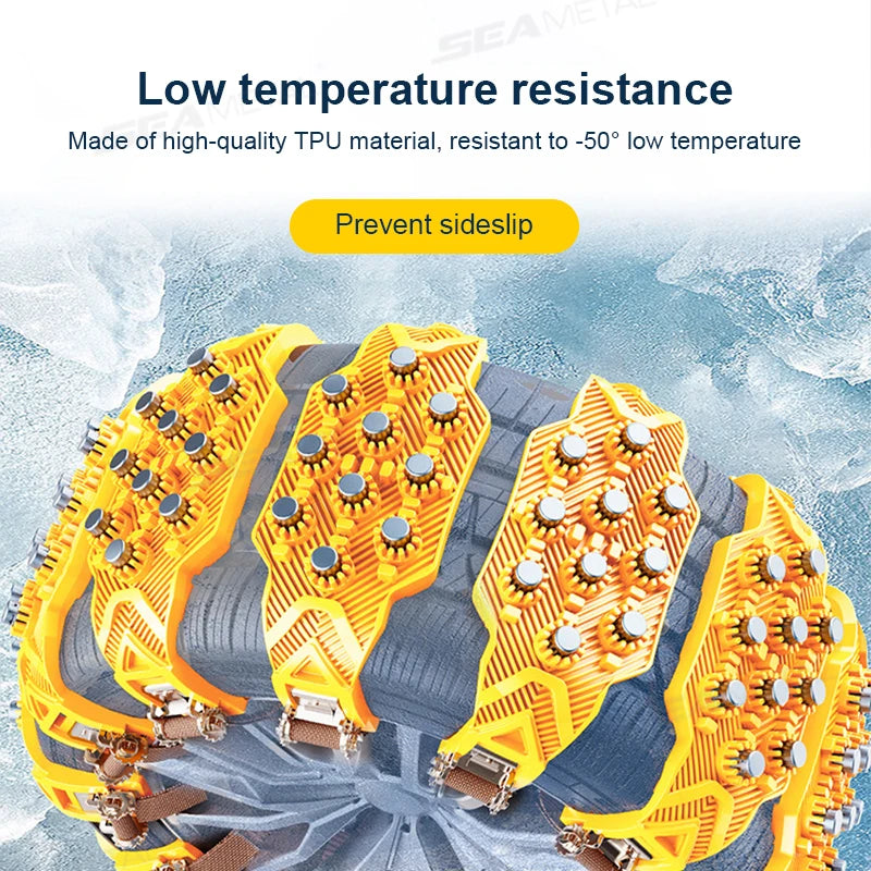 SEAMETAL 4PCS Car Winter Tire Wheels Snow Chains Snow Tire Anti-skid Chains Wheel Tyre Cable Belt Winter Outdoor Emergency Tools