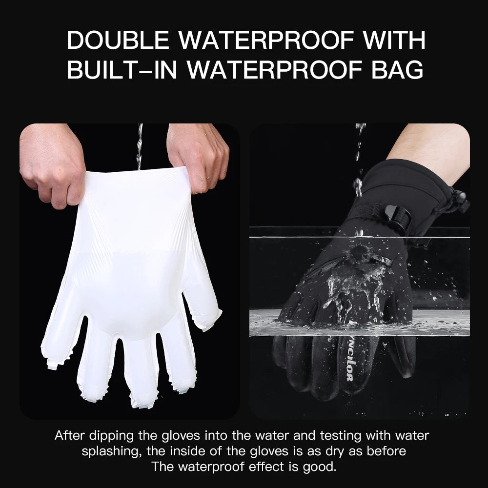 Ski Gloves Touch Screen Snowboard Gloves Snowmobile Motorcycle Riding Winter Gloves Windproof Unisex Skiing Gloves