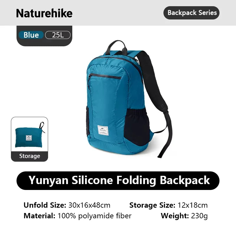 Naturehike Cloudy Goose 18L 22L Silicone Folding Backpack Lightweight Portable Waterproof Bag Outdoor Hiking Shoulder Skin Bags