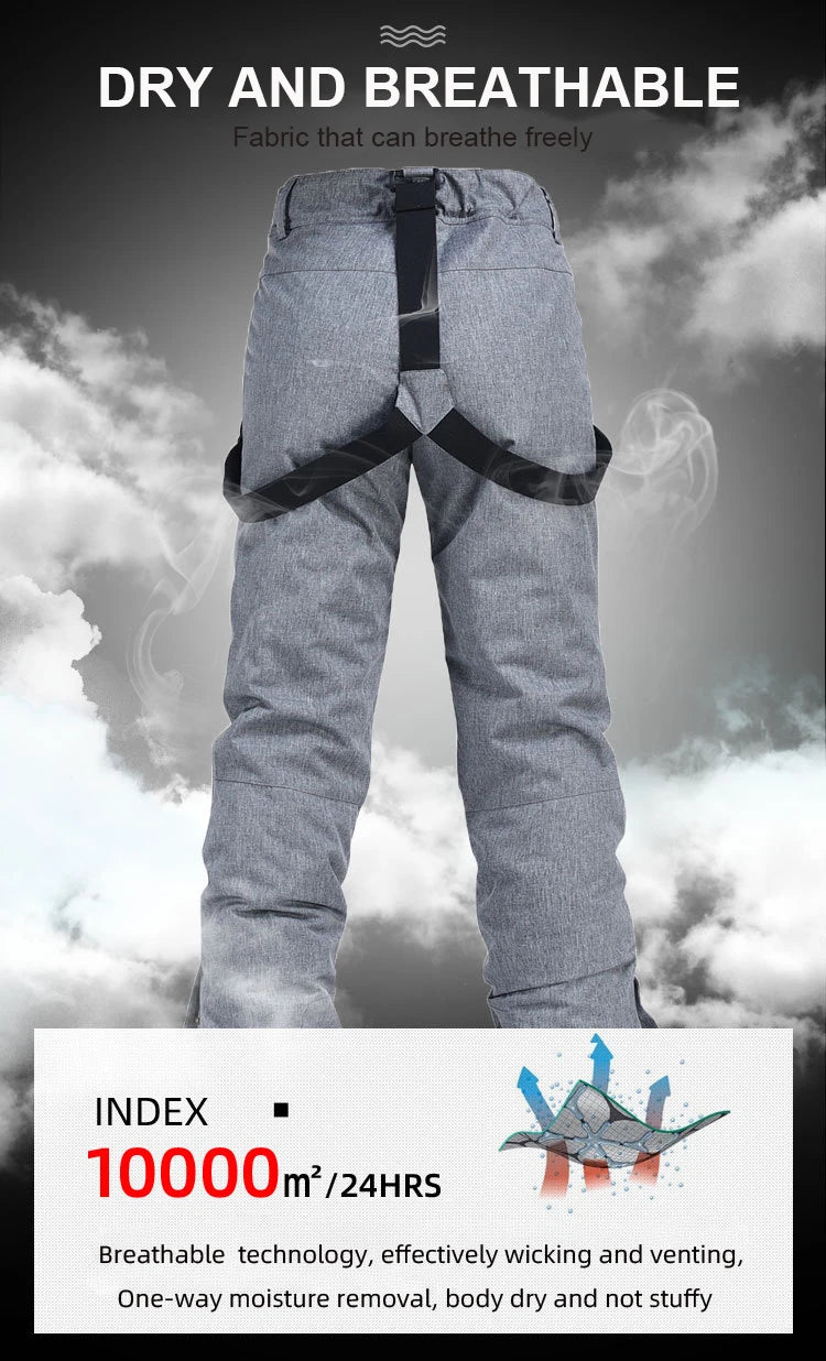 Women Winter Pant High Quality Men Thick Warm Skiing Pants Windproof Waterproof Suspender Trouser Snow Snowboard Plus Size Pants