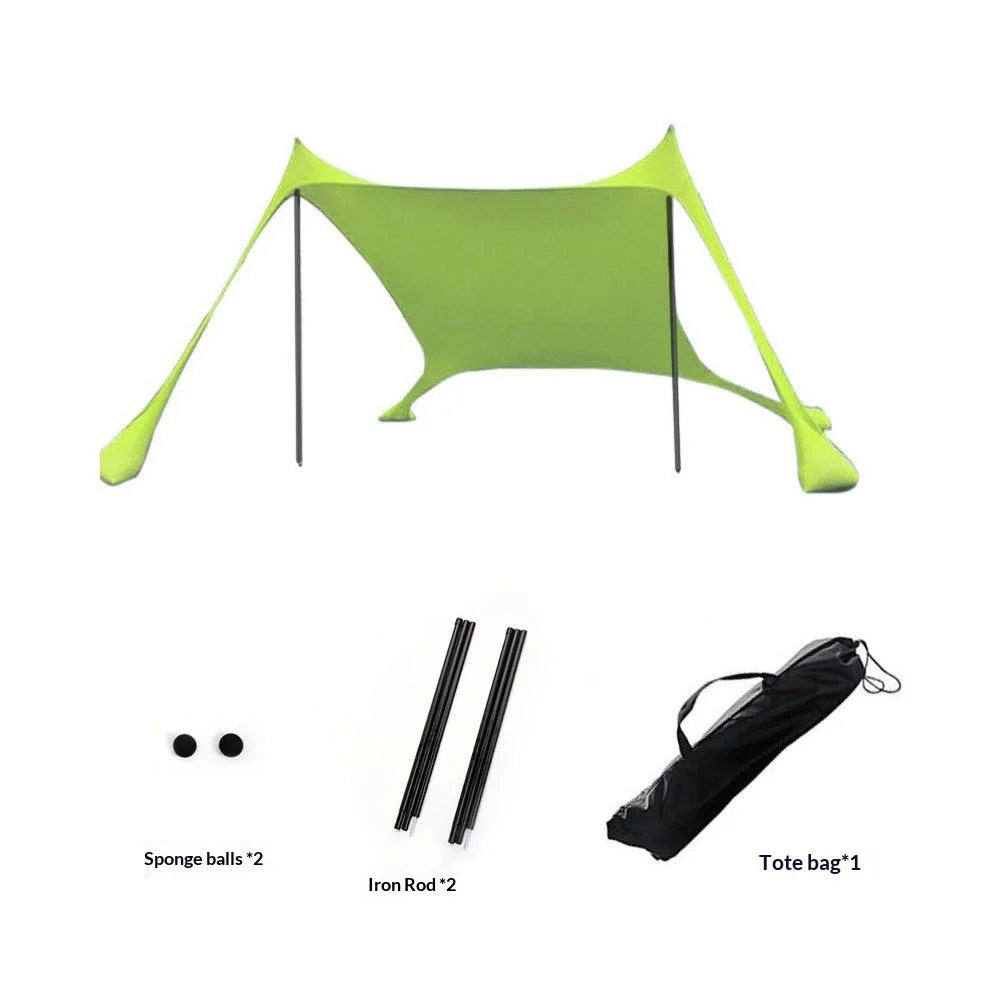 Home Beach Awning Outdoor Camping Sun Shade UV Protection Portable Windproof Beach Canopy with Storage Bag Camping Accessories
