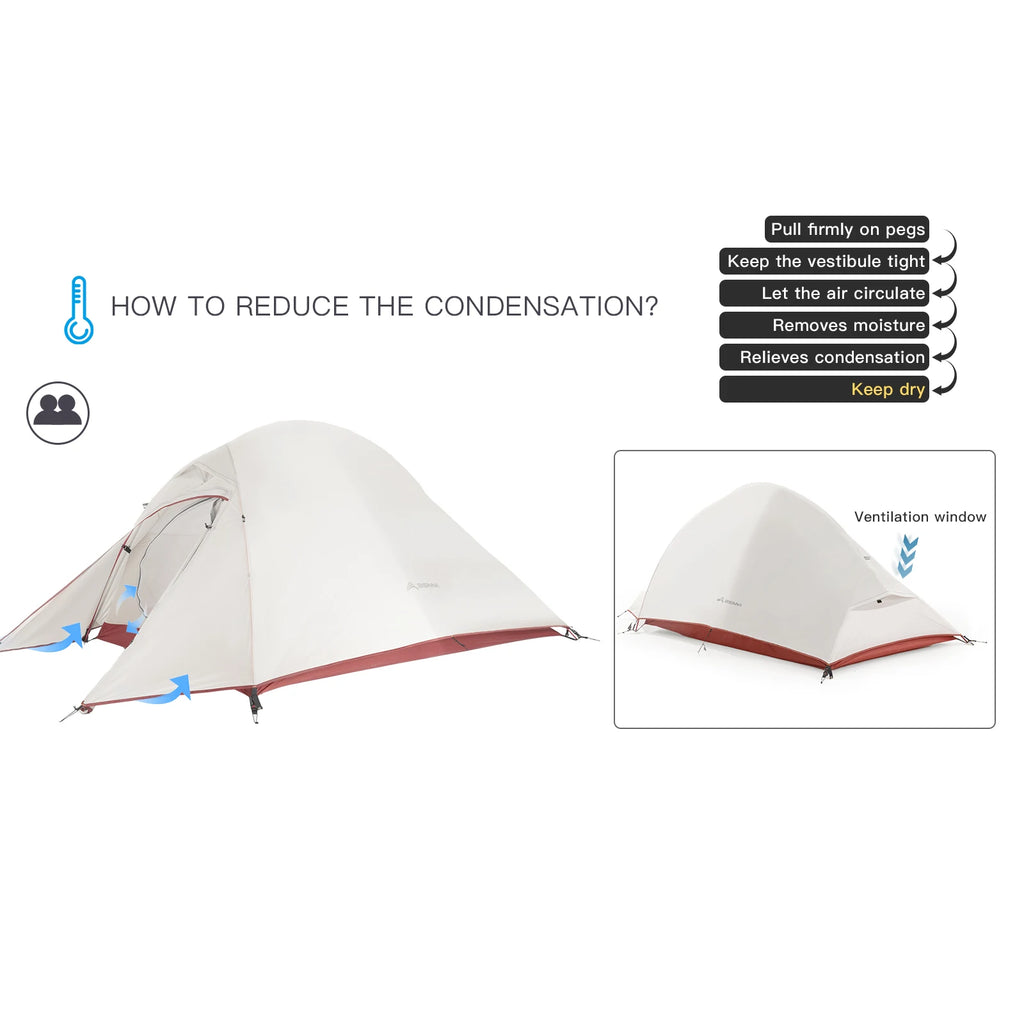 BISINNA Two Person Camping Tent Lightweight Waterproof Outdoor Trekking Travel Backpacking Hiking Fishing Cycling Tent