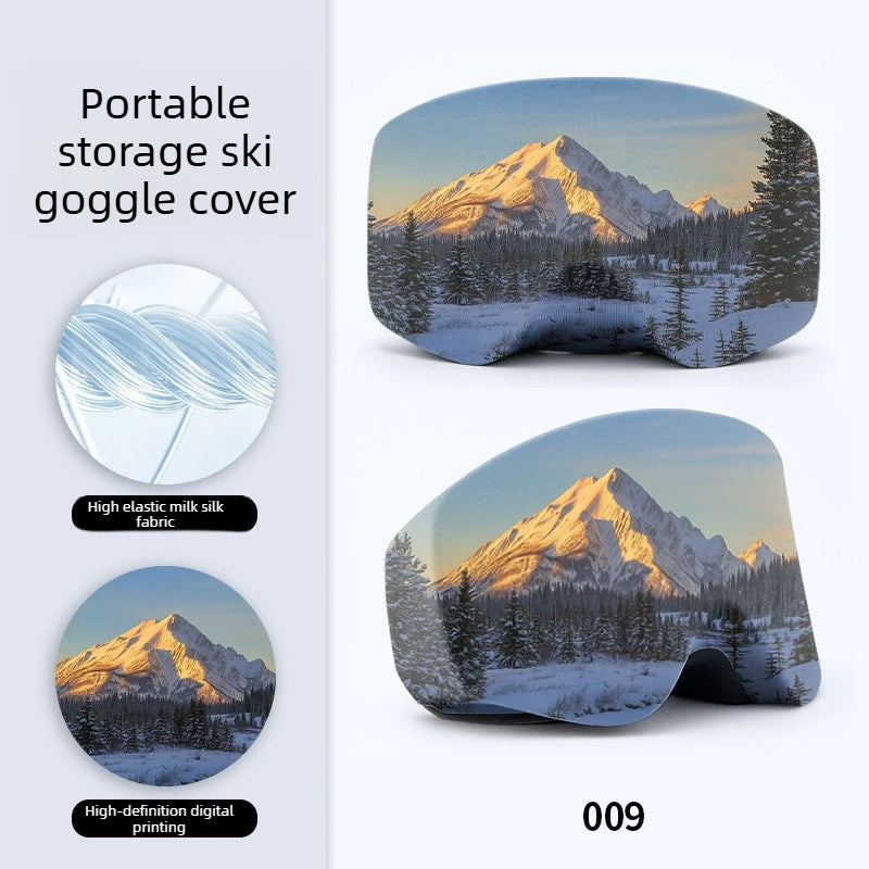 1/2/4/6Pcs Ski Goggles Protective Cover Fashion Snow Mountain Starry Print Portable Dust-proof Scratch-Proof Ski Eyewear Cover