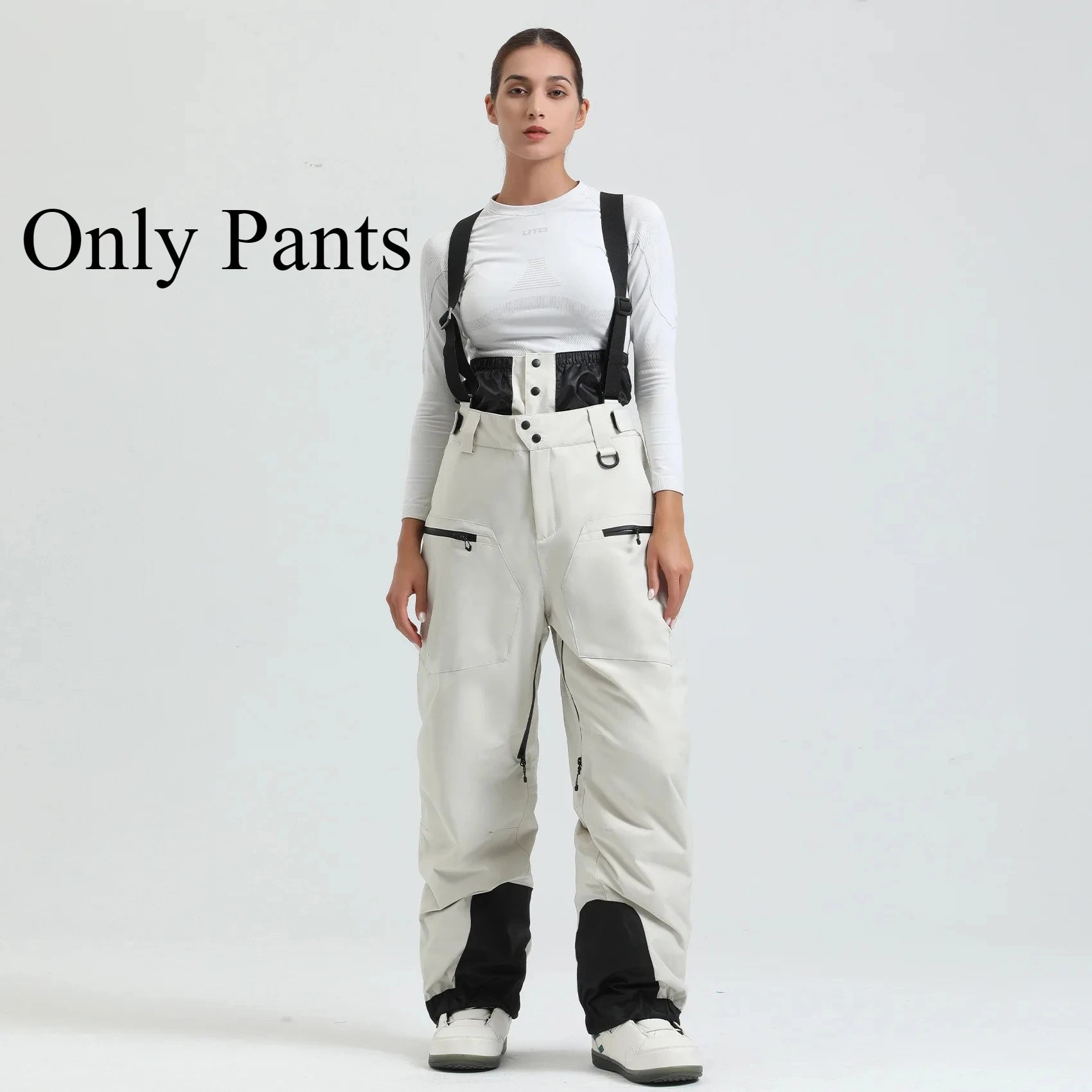 New Ski Pant Solid Snow  Women Windproof Waterproof Snow Pants Warm Breathable Thickened Winter Outdoor Snowboarding Trousers