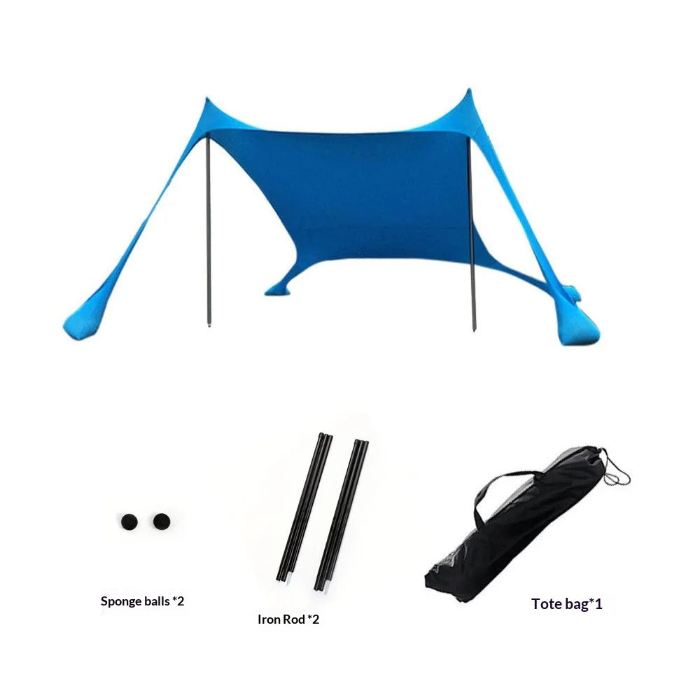 Home Beach Awning Outdoor Camping Sun Shade UV Protection Portable Windproof Beach Canopy with Storage Bag Camping Accessories