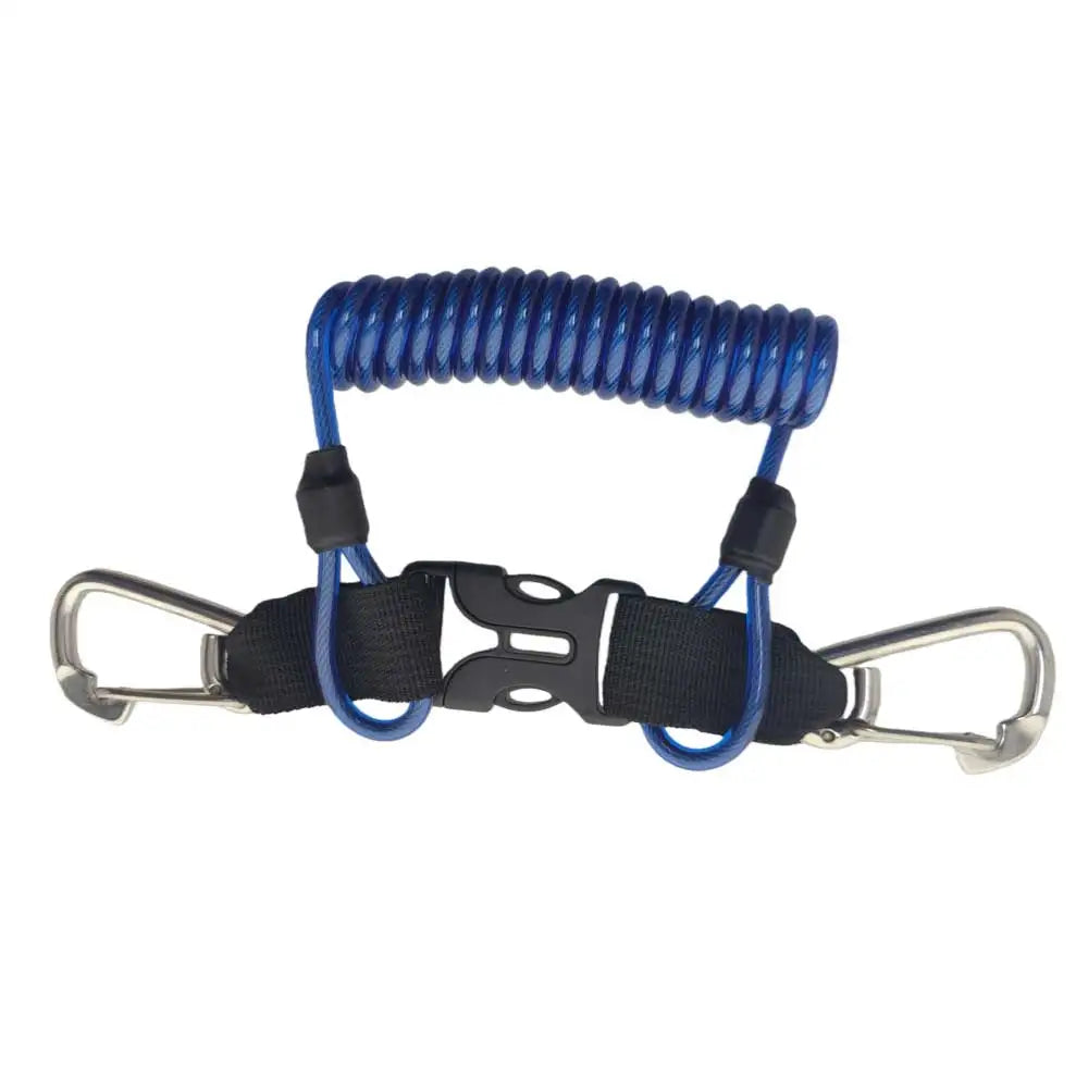 Scuba Diving Camera Coil Spring Lanyard with Quick Release Buckle & 316316 stainless steel Hook Scuba Retractable Strap