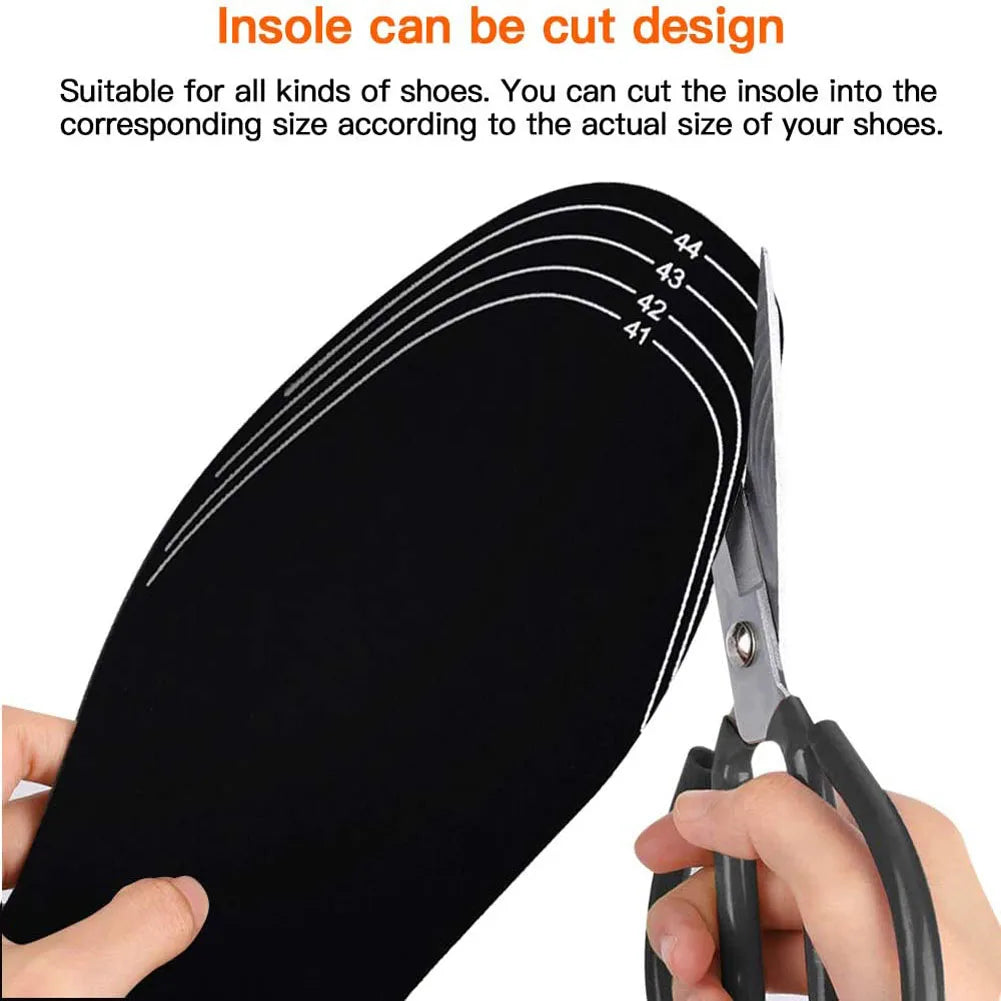 USB Rechargeable Heated Insoles Size 35-46 DIY Customizable Electric Heated Shoes Pad for Outdoor Skiing Winter Foot Warmers