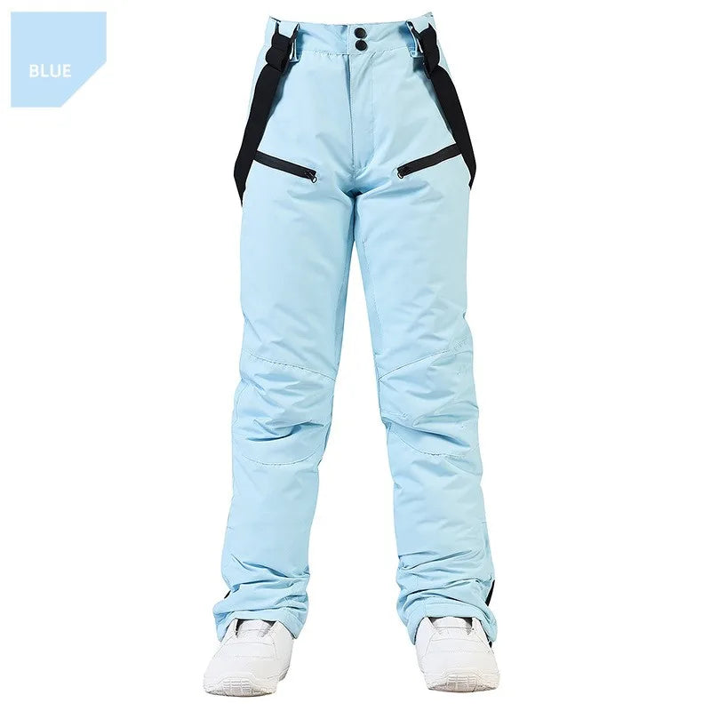 New Fashion Ski Pants Men Women Windproof Waterproof Snow Trousers Winter Snowboarding Suspender Pants with Waist Protection