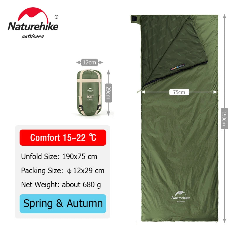Naturehike lw180 Sleeping Bag Ultralight Sleeping Bag Spring Summer Sleeping Bag Outdoor Hiking Camping Sleeping Bag