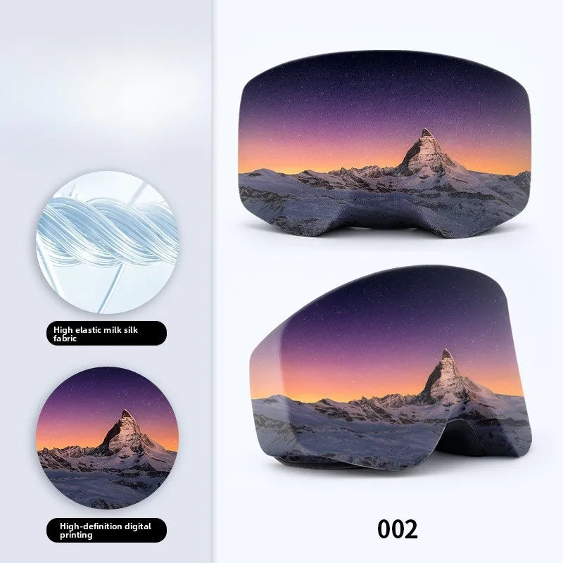 1/2/4/6Pcs Ski Goggles Protective Cover Fashion Snow Mountain Starry Print Portable Dust-proof Scratch-Proof Ski Eyewear Cover