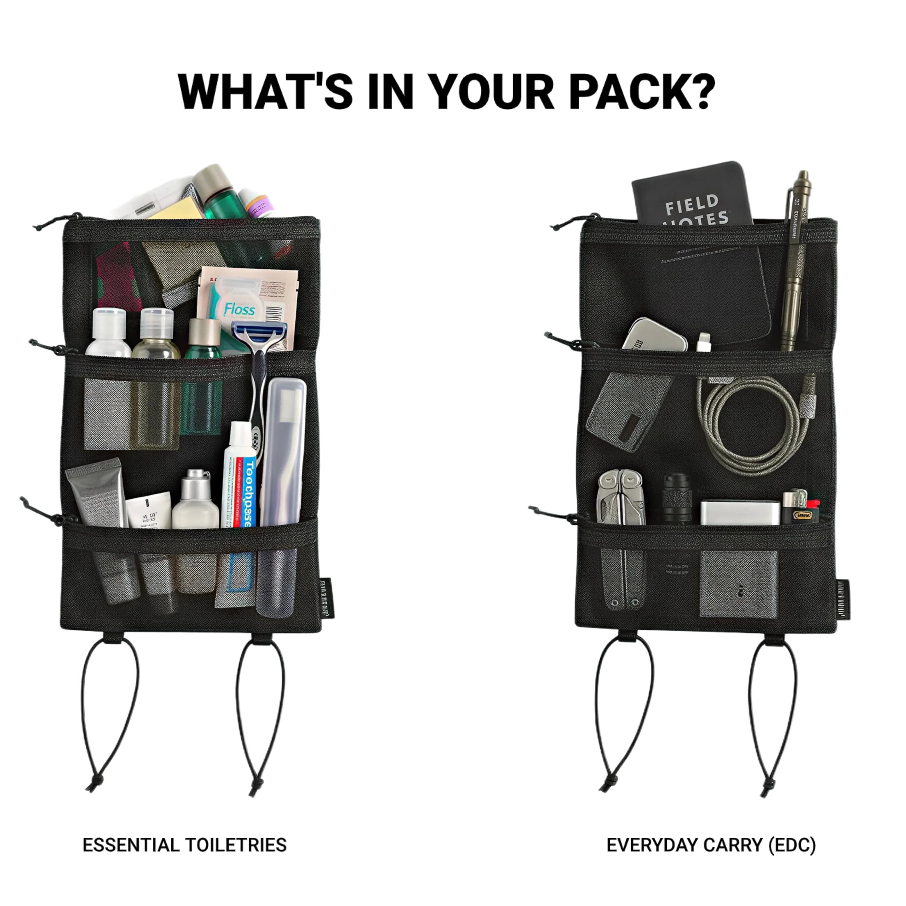 HODRGEAR Ultralight Toiletries Organizer UHMWPE Gridstop | 35g Roll-Up Mesh Pouch | YKK Zippers | Hiking & EDC Storage UL GEAR