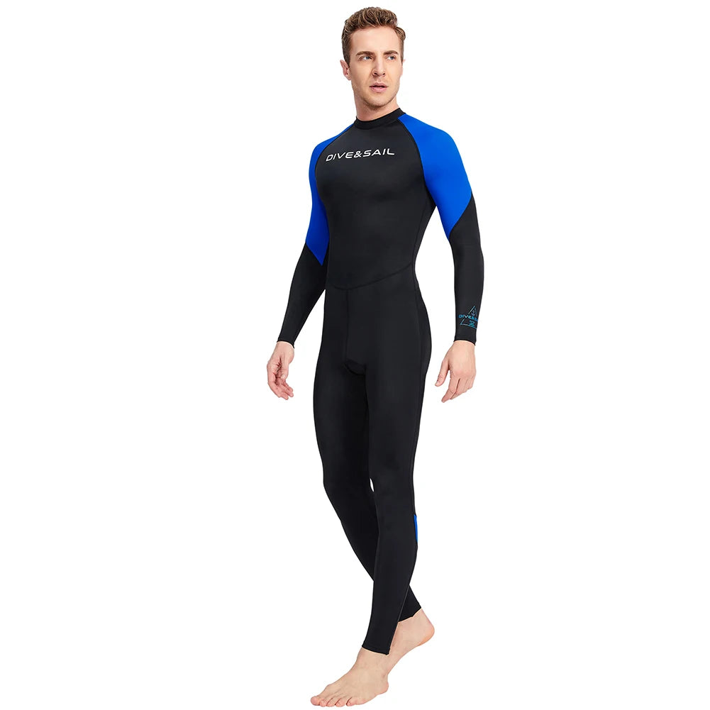 Thin Sunscreen 0.5mm Surf Scuba Diving Suit Wetsuit Long Sleeve Fission Hooded one Pieces For Men Snorkeling Swimsuit