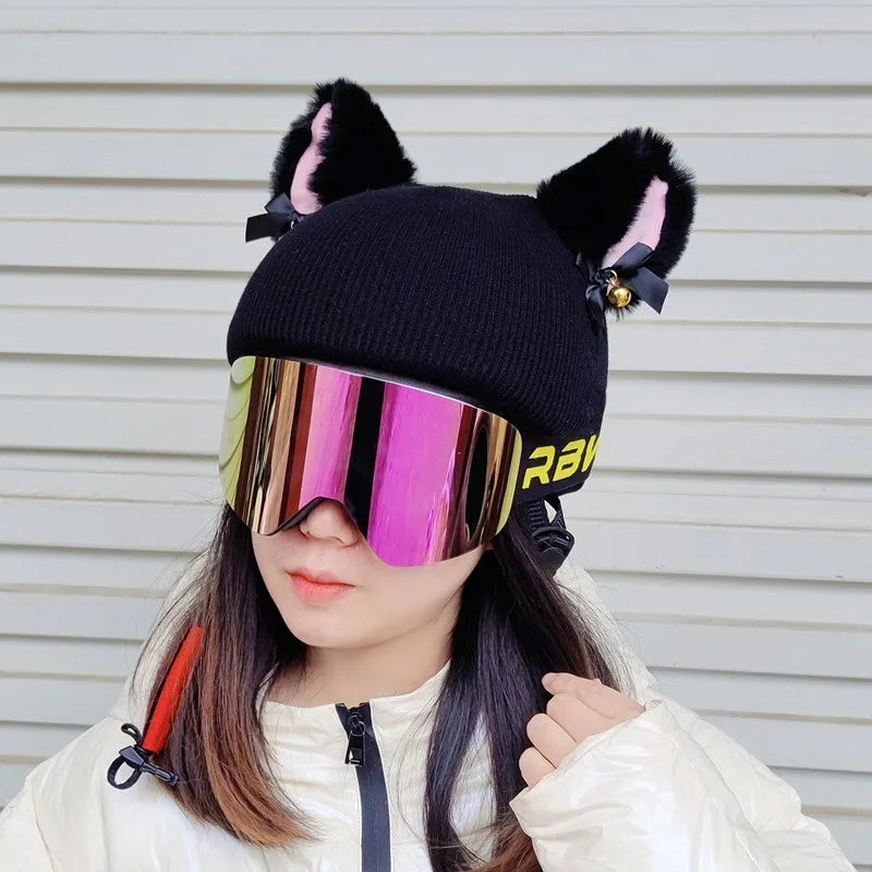 Ski Helmet decoration Skiing Helmet Cover Decor Snowboard Washable men women Outdoor Sports Cute Knitted Helmets Warm hat covers