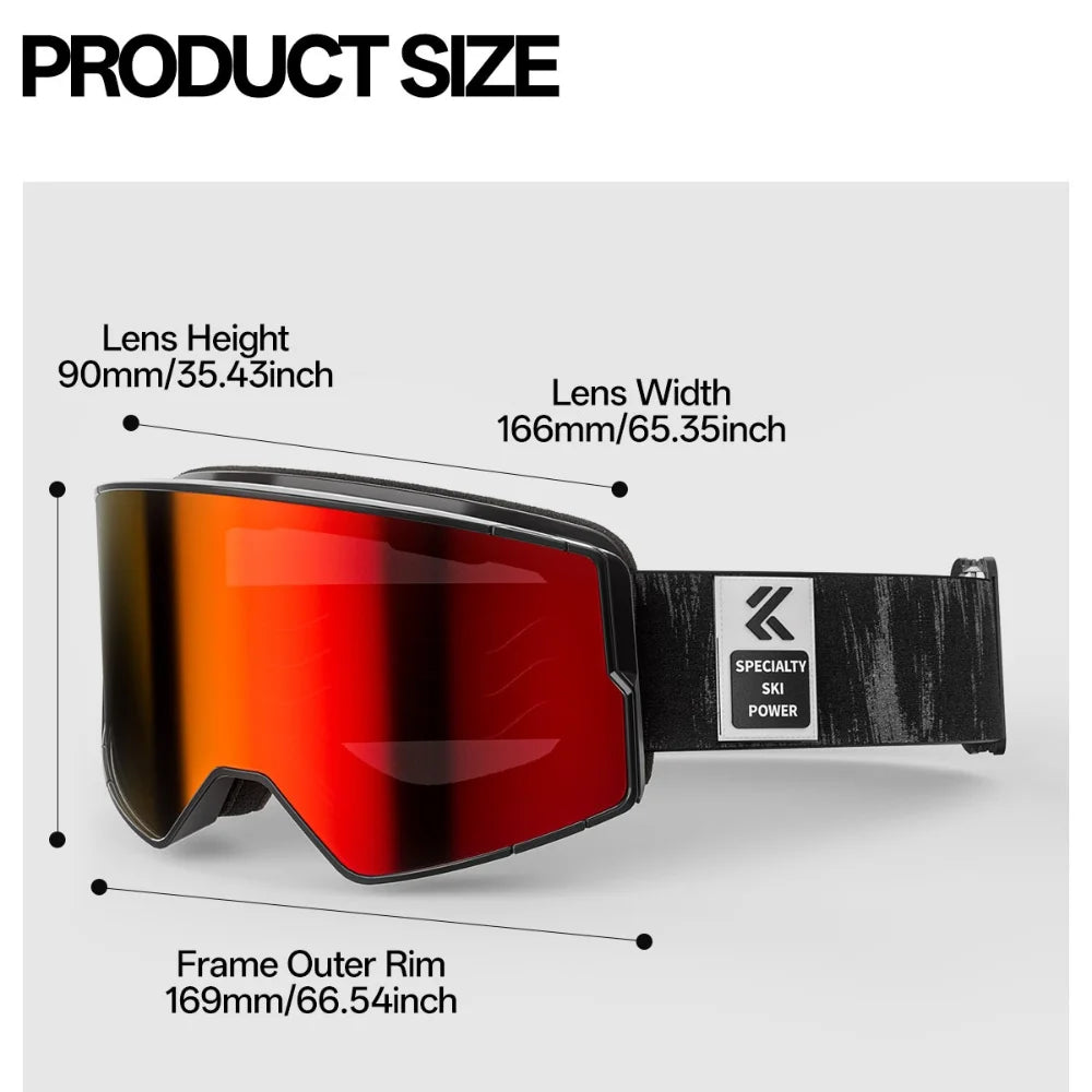Kapvoe Photochromic Snow Goggles Ski Snowboard Anti-Fog Mask for Men Women Eyewear UV400 Protection Glasses Snowmobile Winter