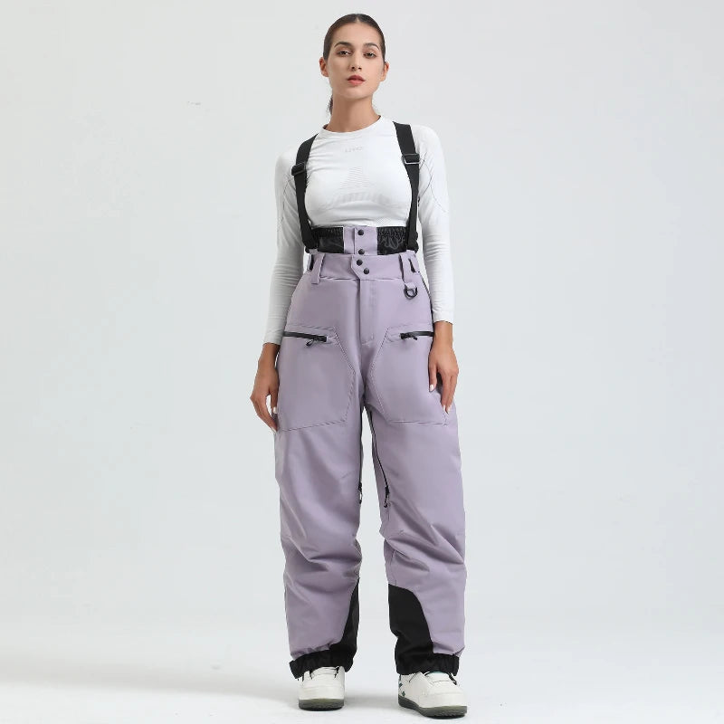 New Ski Pant Solid Snow  Women Windproof Waterproof Snow Pants Warm Breathable Thickened Winter Outdoor Snowboarding Trousers