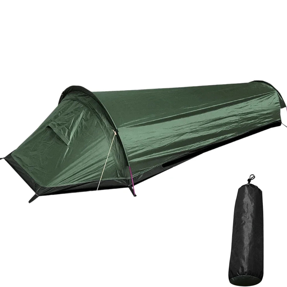 Single-person camping tent Ultra-lightweight compact outdoor sleeping bag Tent Large Capacity Waterproof Backpack Tent cover Hik