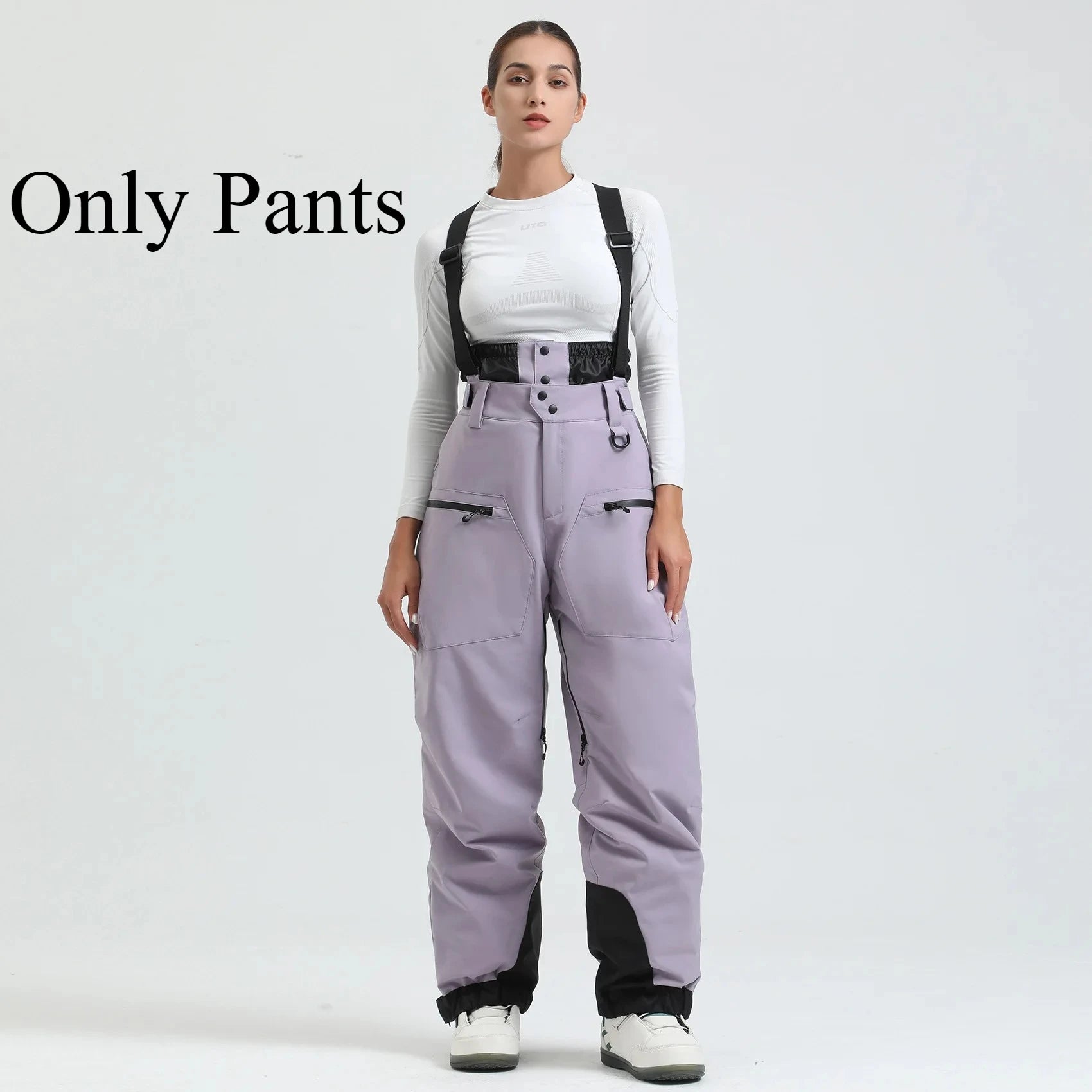 New Ski Pant Solid Snow  Women Windproof Waterproof Snow Pants Warm Breathable Thickened Winter Outdoor Snowboarding Trousers