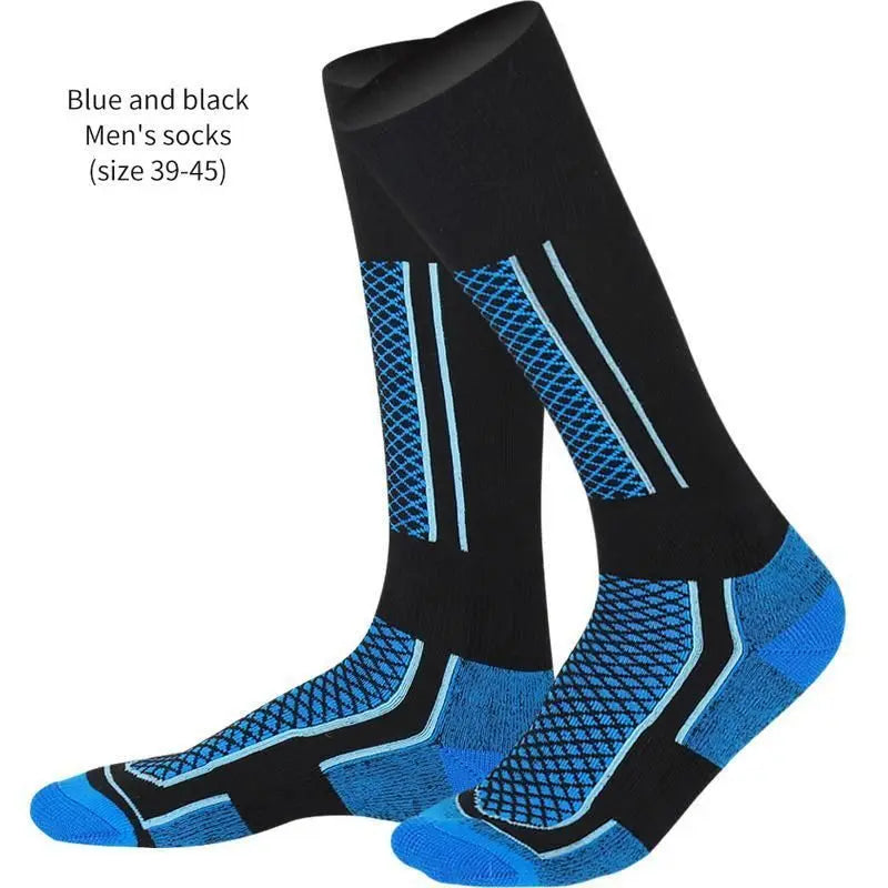 DIZETION 1 Pair Winter Warm Thickening Ski Stockings Hiking Socks For Women Men Children Anti-Cold Outdoor High Sports Stockings