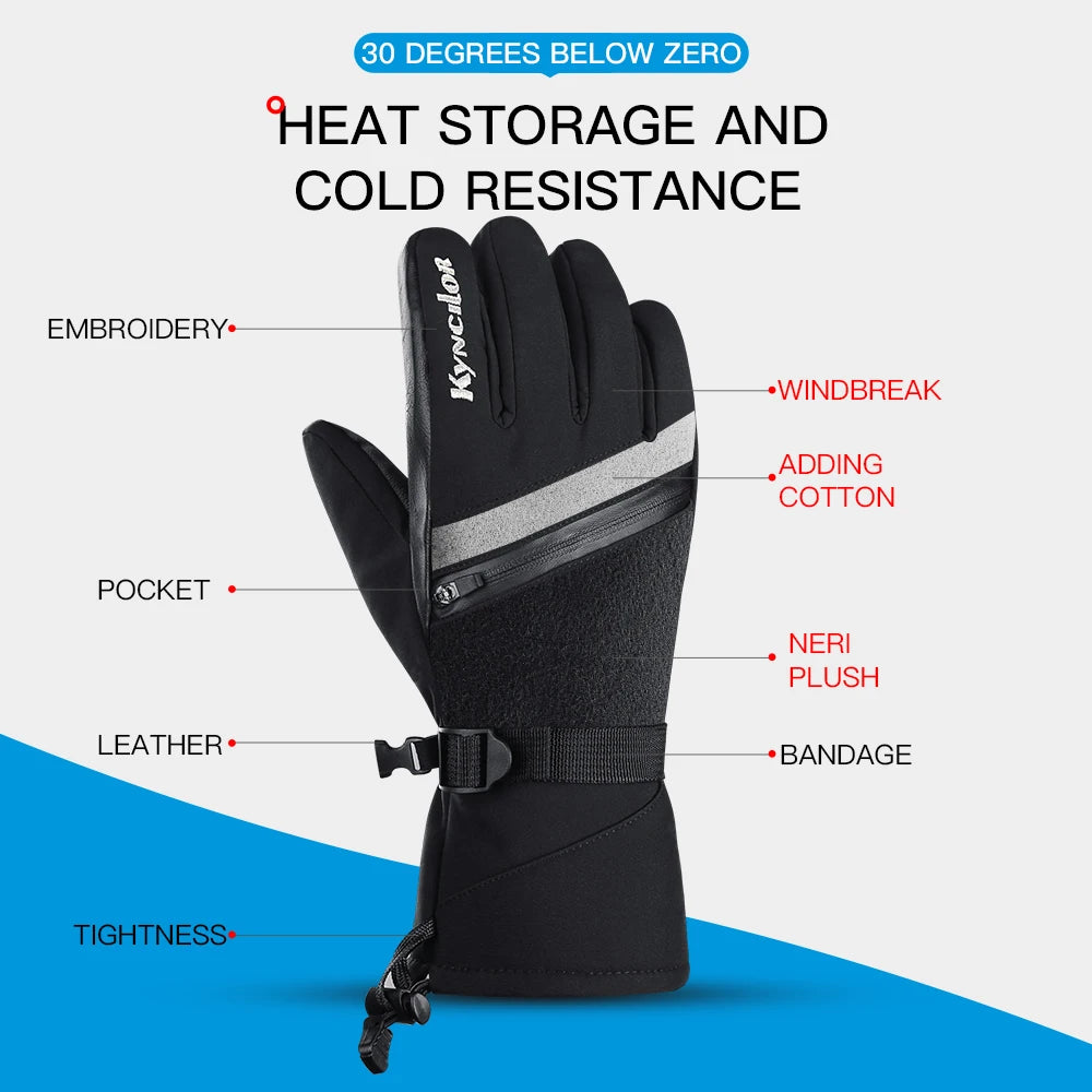 Ski Gloves Touch Screen Snowboard Gloves Snowmobile Motorcycle Riding Winter Gloves Windproof Unisex Skiing Gloves