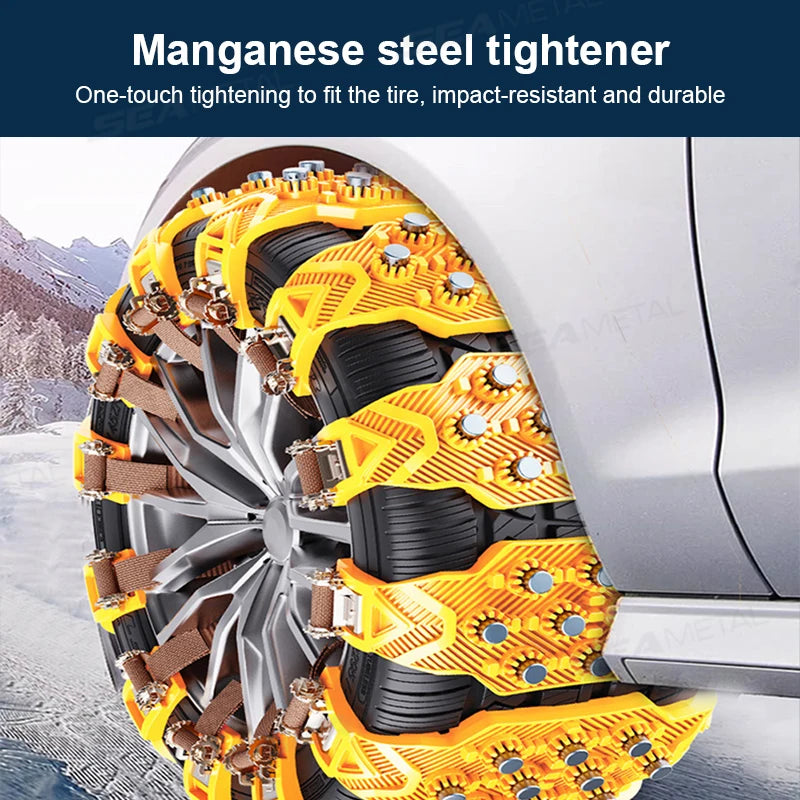 SEAMETAL 4PCS Car Winter Tire Wheels Snow Chains Snow Tire Anti-skid Chains Wheel Tyre Cable Belt Winter Outdoor Emergency Tools