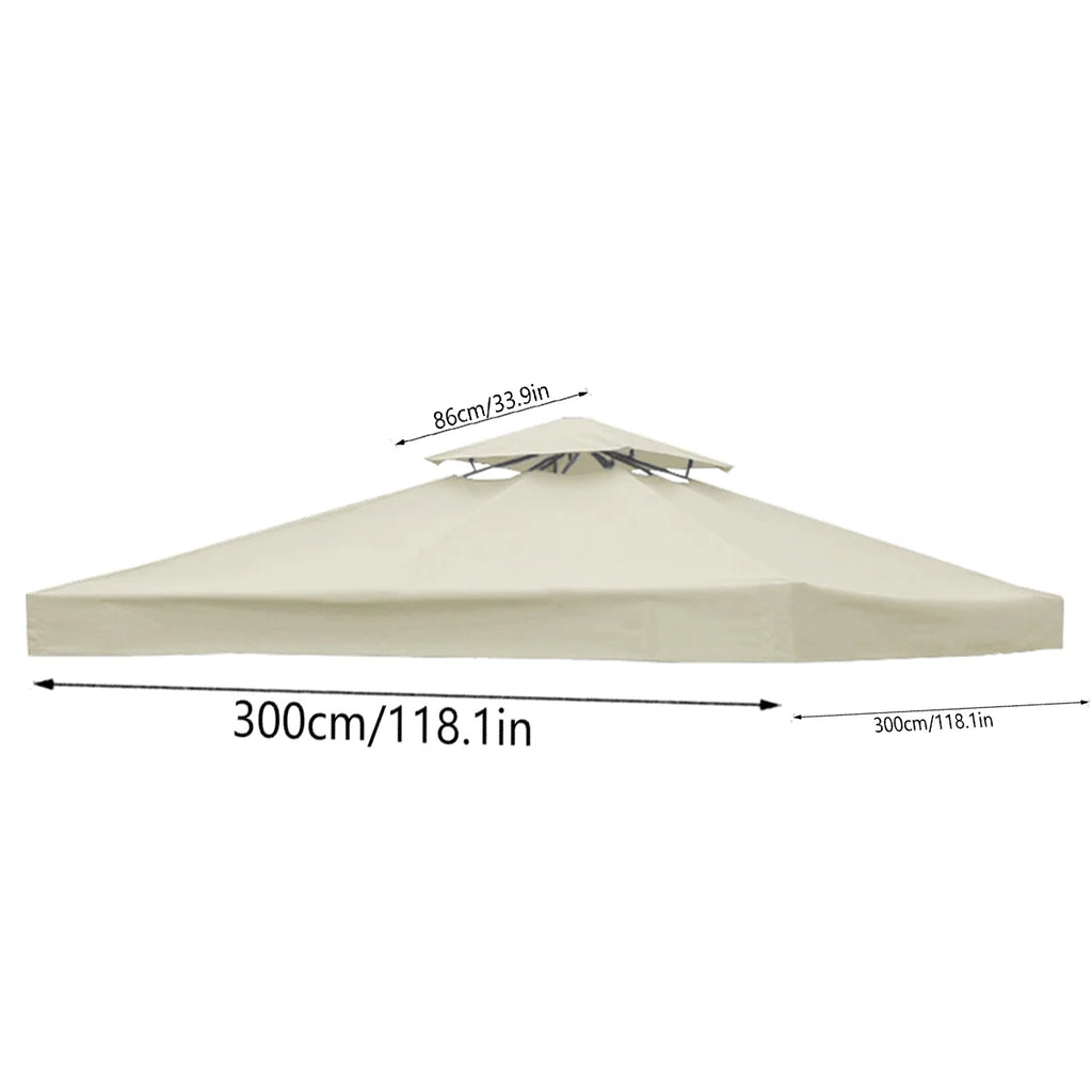 3x3M Garden Gazebo Tent Cover Canopy Replacement Top Canopy Cover 2 Tier Outdoor Patio Garden Tent Roof Top for Patio Sunshade