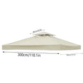 3x3M Garden Gazebo Tent Cover Canopy Replacement Top Canopy Cover 2 Tier Outdoor Patio Garden Tent Roof Top for Patio Sunshade