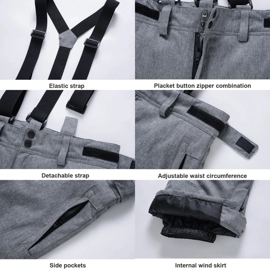 Women Winter Pant High Quality Men Thick Warm Skiing Pants Windproof Waterproof Suspender Trouser Snow Snowboard Plus Size Pants