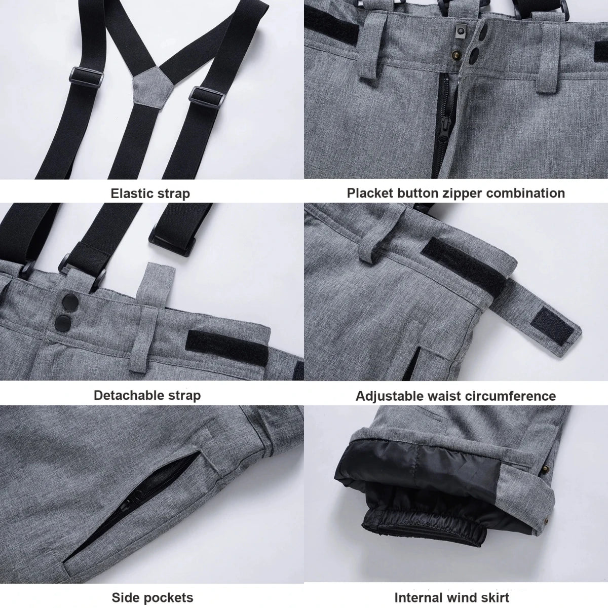 Women Winter Pant High Quality Men Thick Warm Skiing Pants Windproof Waterproof Suspender Trouser Snow Snowboard Plus Size Pants