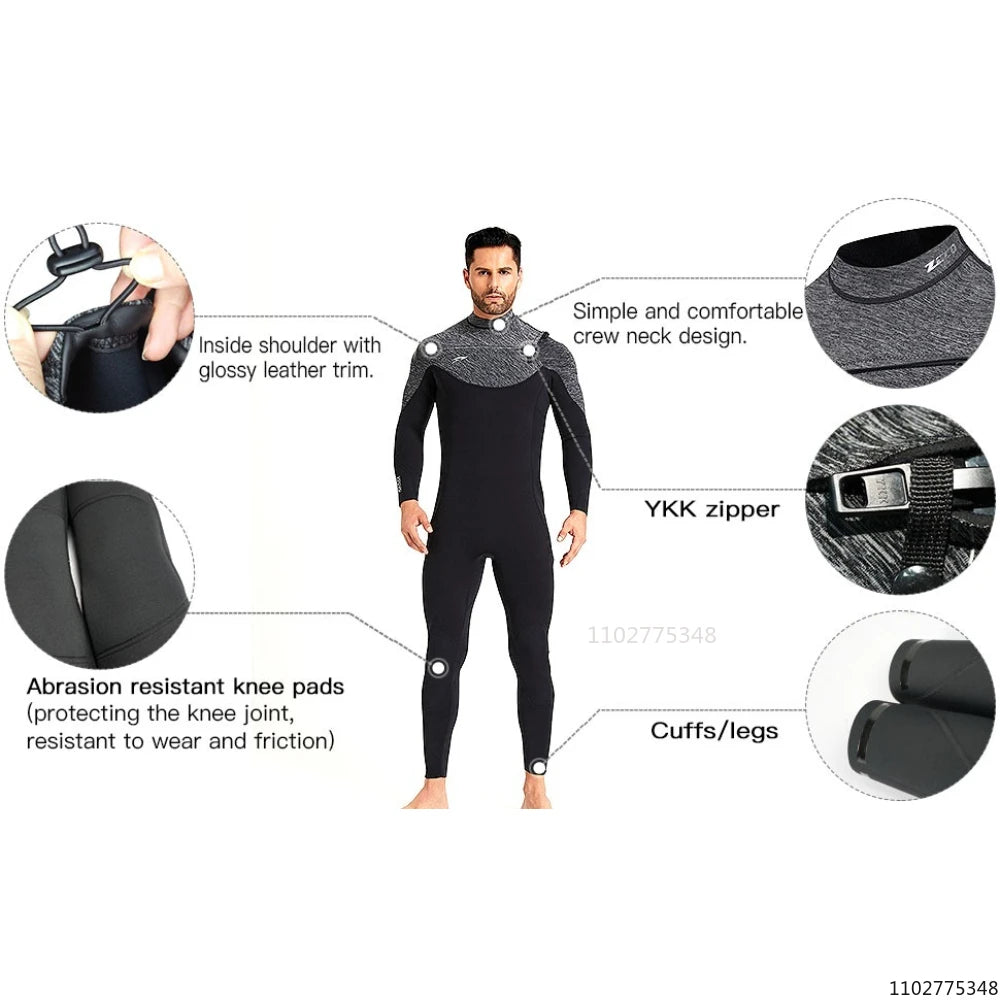 Men Women Neoprene Wetsuits 3/2MM Surf Suit Snorkel Swimwear Winter High Elasticity Rash Guards Spearfishing Scuba Diving