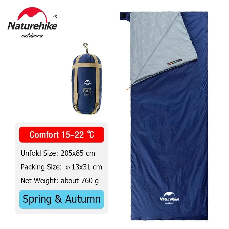 Naturehike lw180 Sleeping Bag Ultralight Sleeping Bag Spring Summer Sleeping Bag Outdoor Hiking Camping Sleeping Bag