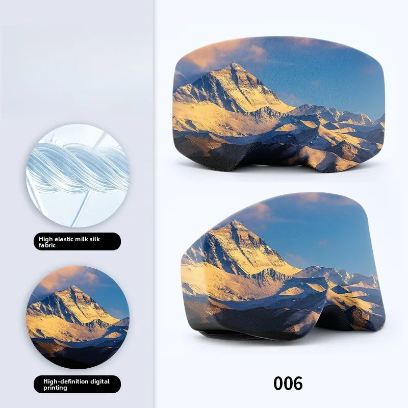 1/2/4/6Pcs Ski Goggles Protective Cover Fashion Snow Mountain Starry Print Portable Dust-proof Scratch-Proof Ski Eyewear Cover