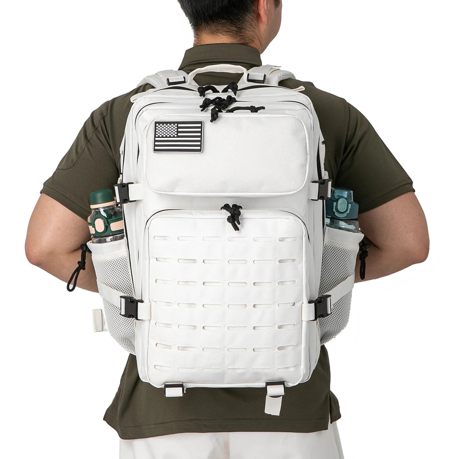 25L/ 45L Tactical Backpack Heavy Duty Camping Hiking Travel Commute School Rucksack With Bottle Holder