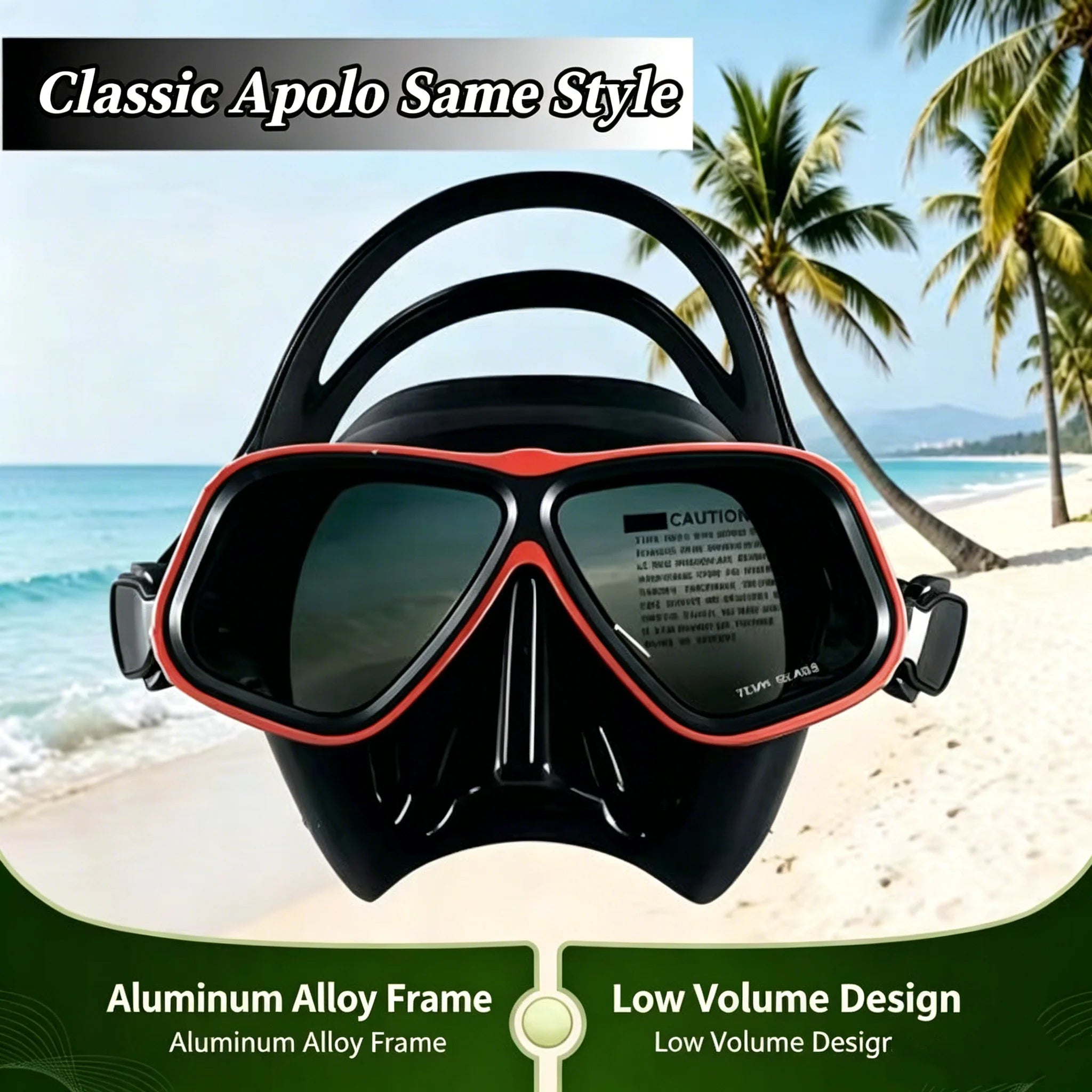 An Aluminum Frame Similar to Apollo's Free Diving Mask Can Be Configured with Eye Degree Mask Eyeglasses Scuba for Snorkeli