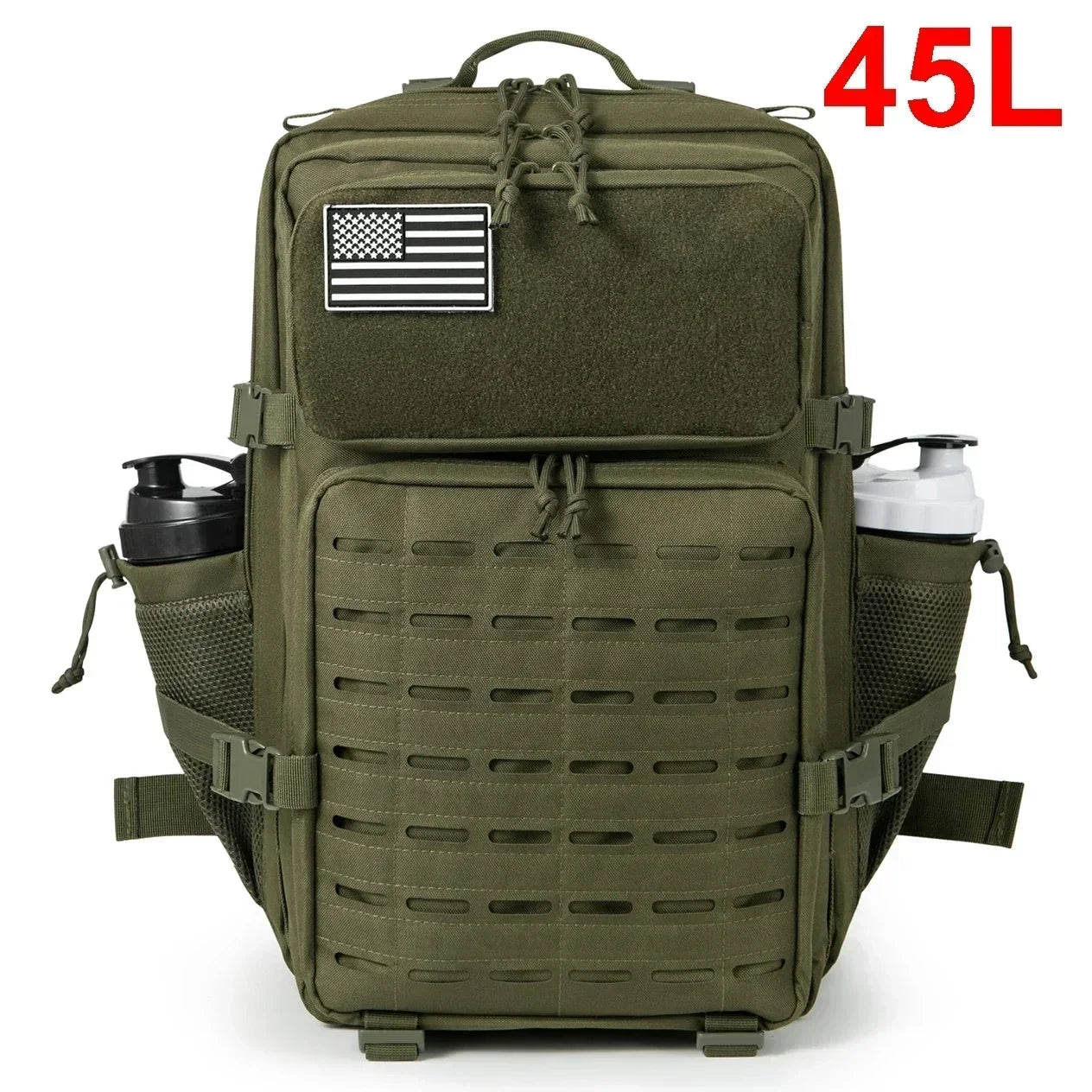 25L/ 45L Tactical Backpack Heavy Duty Camping Hiking Travel Commute School Rucksack With Bottle Holder